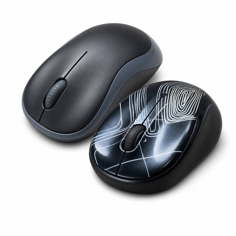 Logitech M325 M185 Wireless Mouse Bundle Black Grey‎ Topo Pattern NO USB DONGLE